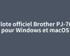 Pilote officiel Brother PJ-763 pour Windows et macOS